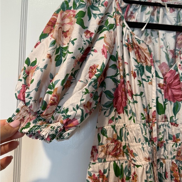 Anthropologie Floral Maxi Dress with Puff Sleeves - Picture 2 of 4